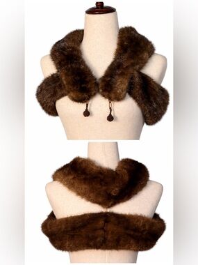 Vintage mink stole fur, shrug. Very good condition. Glamorous. Sz Small S